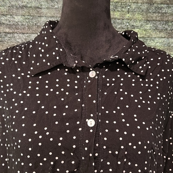 Roxy Black and White Polka Dot Button Down Shirt - Picture 12 of 14